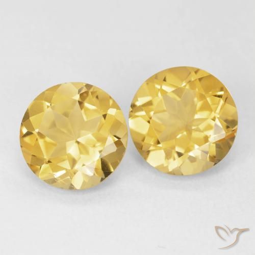 3.22ctw Natürlicher Mittelgold Citrin, Runden, VS