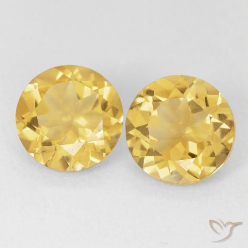 3.66ctw Natürlicher Mittleres Gold Citrin, Runden, VS