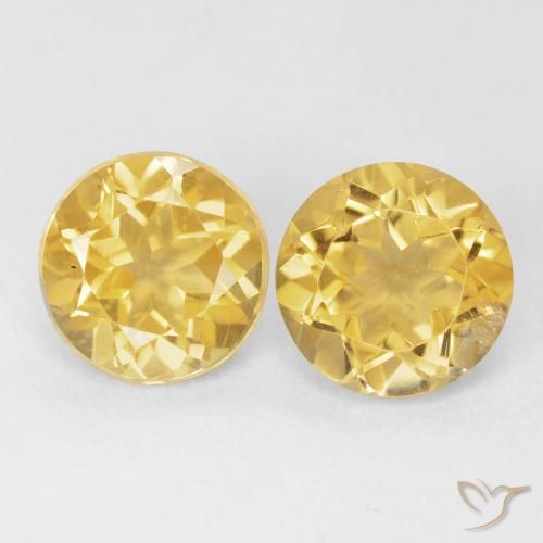 3.68ctw Natürlicher Mittleres Gold Citrin, Runden, VS