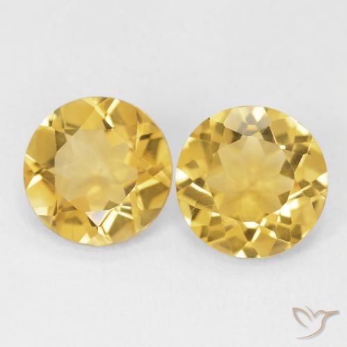 3.09ctw Natürlicher Mittleres Gold Citrin, Runden, VVS