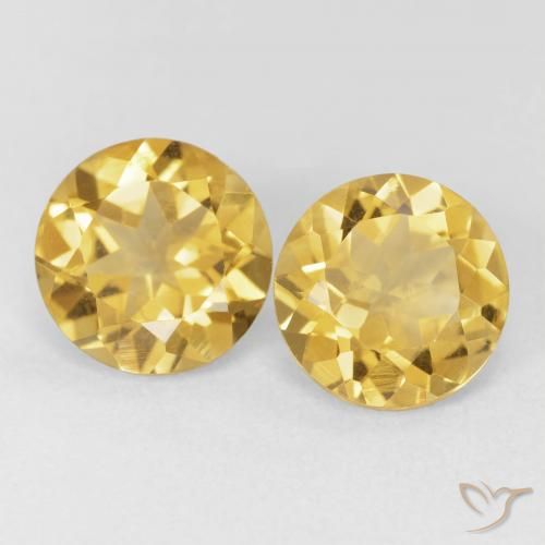 3.44ctw Natürlicher Mittleres Gold Citrin, Runden, VVS