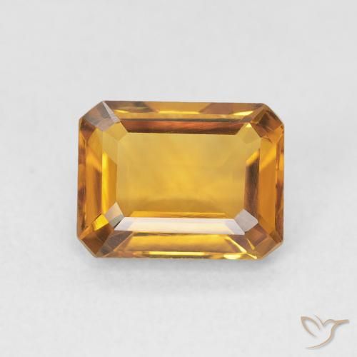 1.52ct Natürlicher gold-orange Citrin, Smaragdschliff, VVS
