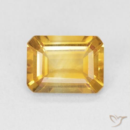 1.43ct Natürlicher Mittelgold Citrin, Smaragdschliff, VVS