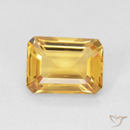 1.61ct Natürlicher gold-orange Citrin, Smaragdschliff, VVS
