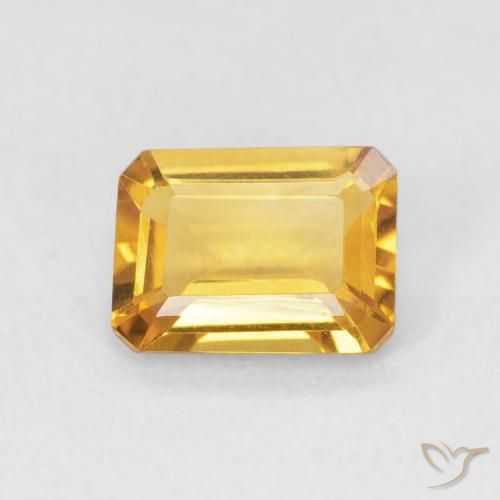 1.22ct Natürlicher gold-orange Citrin, Smaragdschliff, VVS