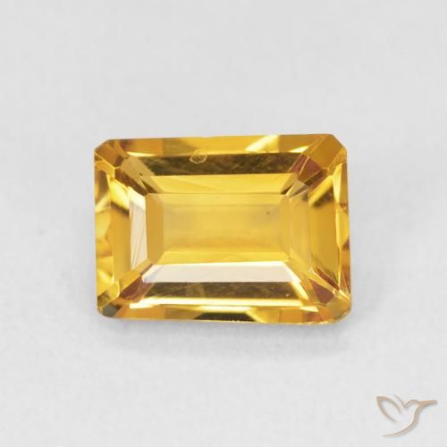 1.32ct Natürlicher gold-orange Citrin, Smaragdschliff, VVS