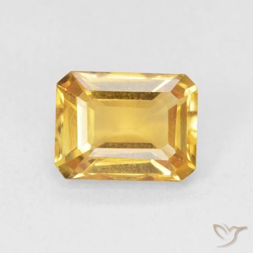 1.57ct Natürlicher gold-orange Citrin, Smaragdschliff, VVS