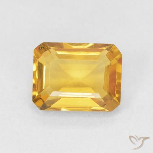 1.52ct Natürlicher gold-orange Citrin, Smaragdschliff, VVS
