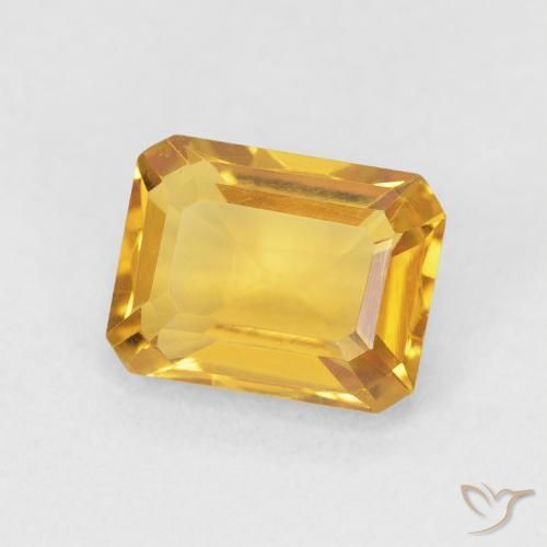 9,17 ctw natürlicher gold-orange Citrin, Oktagonschliff, VVS
