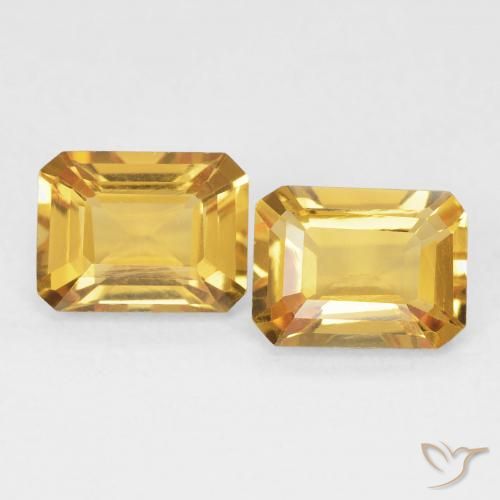 2.86ctw Natürlicher Golden Citrin, Smaragdschliff, VVS-VS