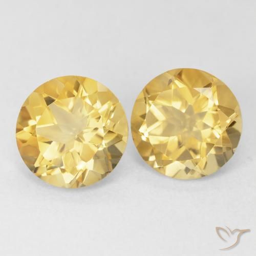 3.62 ct natürliche gold-orange Citrin-Edelsteine, Runden, VVS-VS