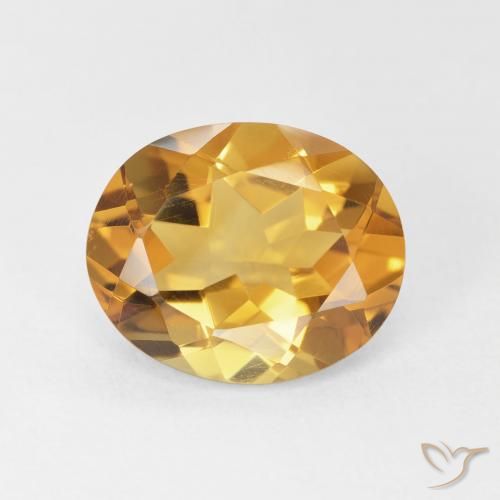3.88ct Natürlicher Medium Light-Golden Citrin, Oval, VVS