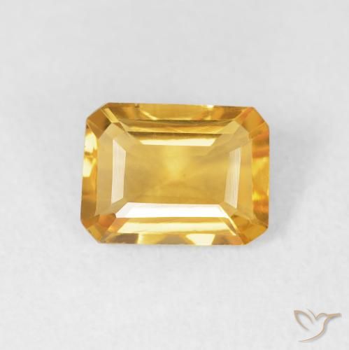 1.18ct Natürlicher Helles Gold Citrin, Smaragdschliff, VVS