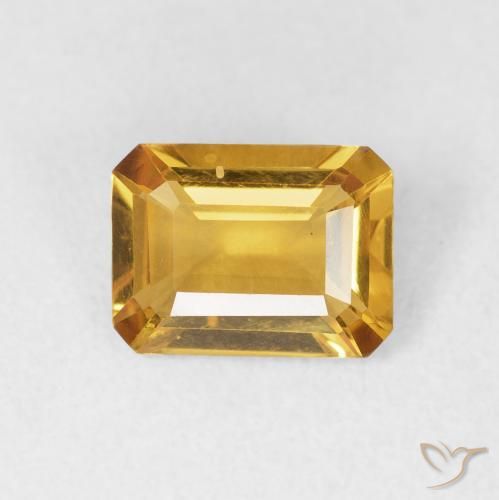 1.37ct Natürlicher Orange-Gold Citrin, Smaragdschliff, VVS-VS