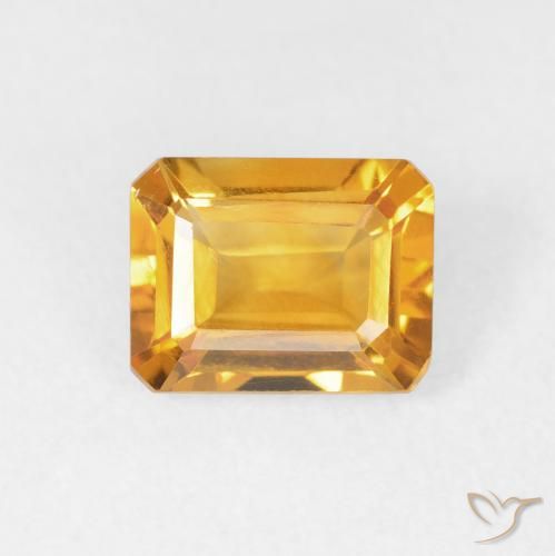 1.49ct Natürlicher Orange-Gold Citrin, Smaragdschliff, VVS-VS