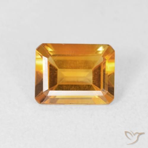 1.23ct Natürlicher Dunkelorange-Gold Citrin, Smaragdschliff, VVS-VS