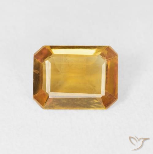 1.05ct Natürlicher Tiefes Goldorange Citrin, Smaragdschliff, VVS-VS