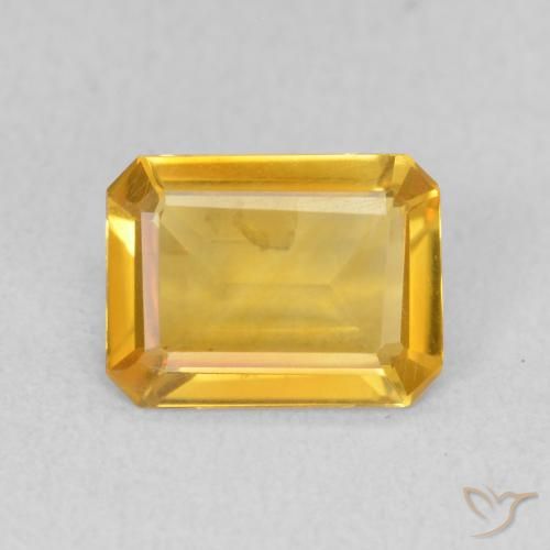 1.09ct Natürlicher Mittelgold Citrin, Smaragdschliff, VVS