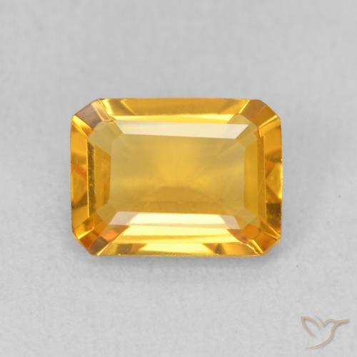 1.21ct Natürlicher Medium Light Orange-Gold Citrin, Smaragdschliff, VVS