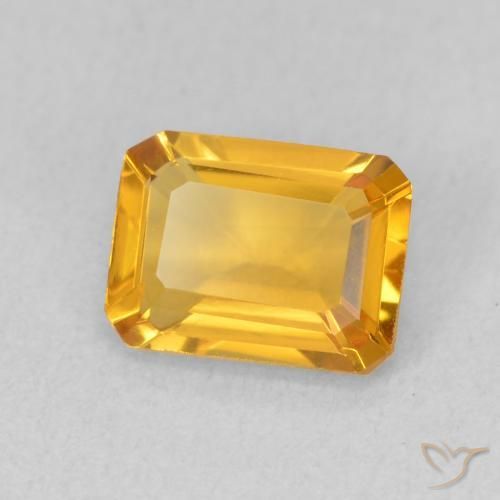 9,17 ctw natürlicher Medium Light Orange-Gold Citrin, Oktagonschliff, VVS
