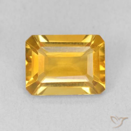 1.36ct Natürlicher gold-orange Citrin, Smaragdschliff, VVS-VS
