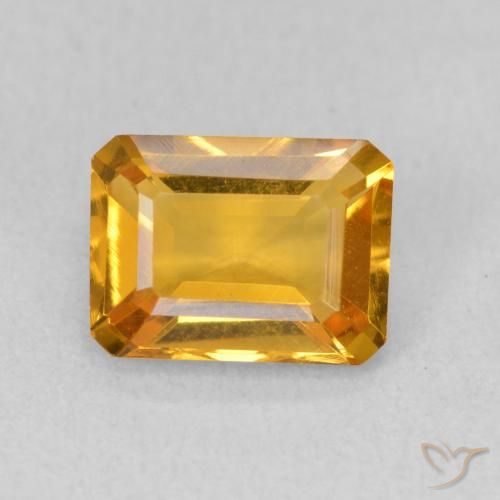 1.42ct Natürlicher Mittel Orange-Gold Citrin, Smaragdschliff, VVS