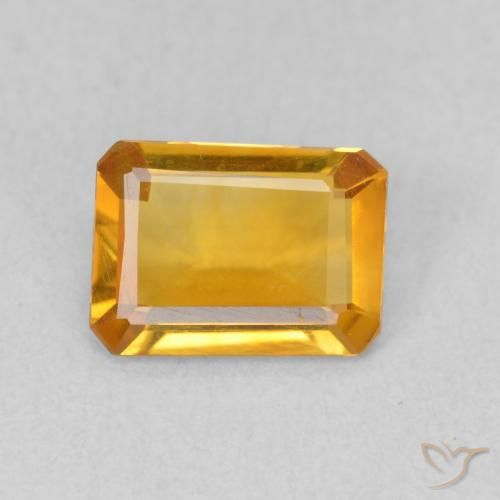 0.93ct Natürlicher Tiefes Orange-Gold Citrin, Smaragdschliff, VVS