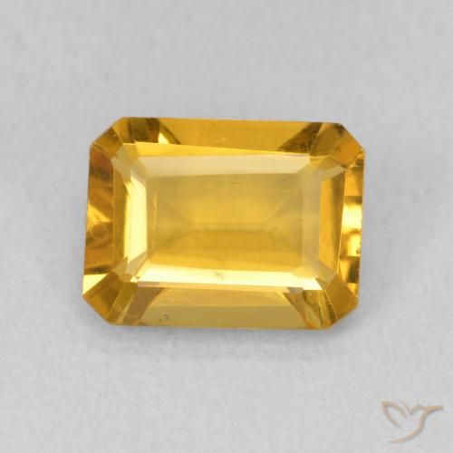 1.35ct Natürlicher Tiefes Goldorange Citrin, Smaragdschliff, VVS-VS