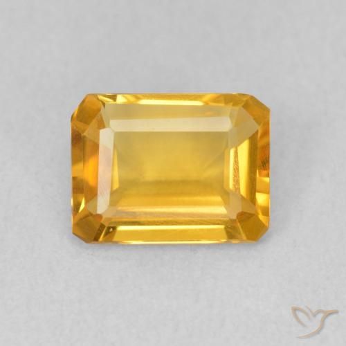 1.03ct Natürlicher gold-orange Citrin, Smaragdschliff, VVS-VS