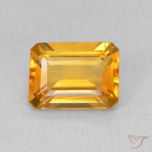 1.42ct Natürlicher Tiefes Orange-Gold Citrin, Smaragdschliff, VVS