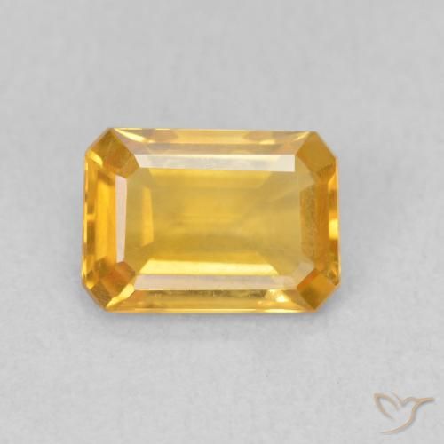 1.07ct Natürlicher Mittelgold Citrin, Smaragdschliff, VVS-VS