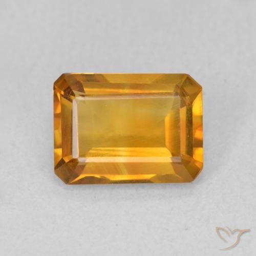 1.12ct Natürlicher Dunkelorange-Gold Citrin, Smaragdschliff, VVS-VS