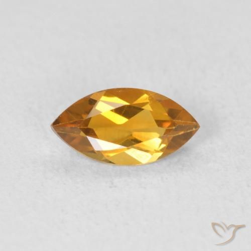 0.57ct Natürlicher Mittel Orange-Gold Citrin, Marquise, VVS-VS