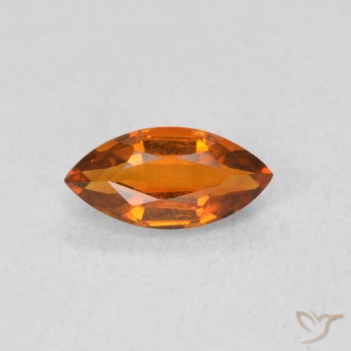 0.56ct Natürlicher tieforange Citrin, Marquise, VVS-VS