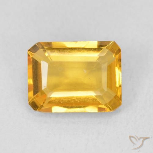 1.44ct Natürlicher Mittleres Gold Citrin, Smaragdschliff, VVS