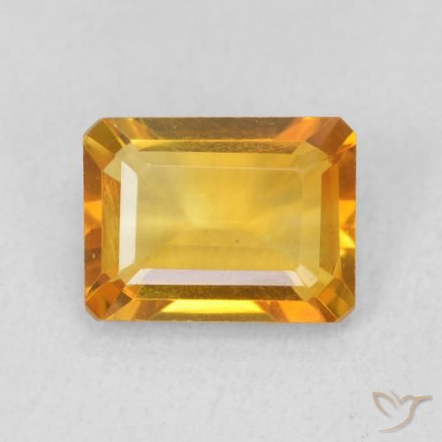 1.41ct Natürlicher Dunkelorange-Gold Citrin, Smaragdschliff, VVS