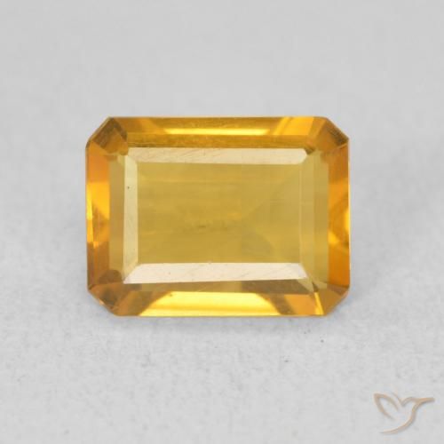 1.06ct Natürlicher Dunkelgolden Citrin, Smaragdschliff, VVS