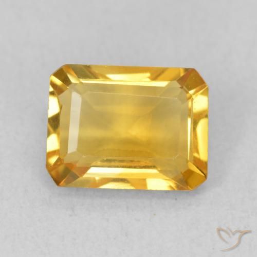 1.46ct Natürlicher Mittleres Gold Citrin, Smaragdschliff, VVS