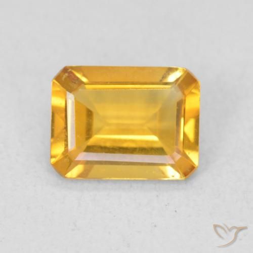 1.10ct Natürlicher Mittelgold Citrin, Smaragdschliff, VVS