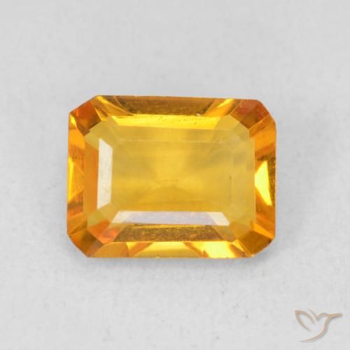 1.23ct Natürlicher Dunkelorange-Gold Citrin, Smaragdschliff, VVS