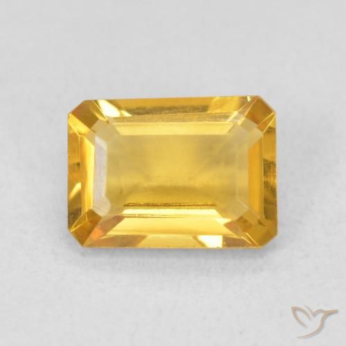 1.24ct Natürlicher Tiefes Goldorange Citrin, Smaragdschliff, VVS