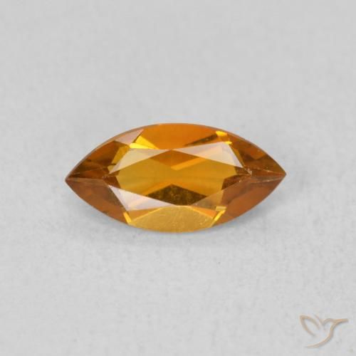 0.47ct Natürlicher tieforange Citrin, Marquise, VVS-VS