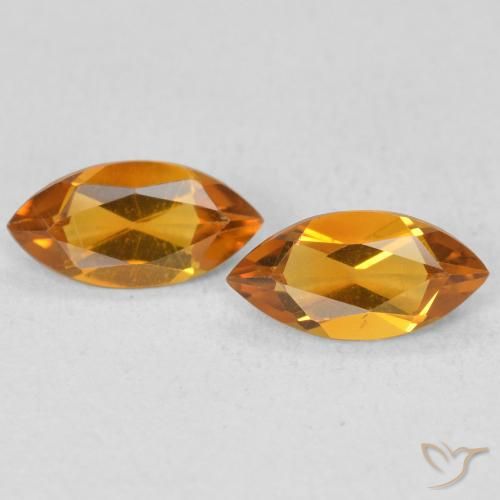 0.89ctw Natürlicher Dunkelorange Citrin, Marquise, VS