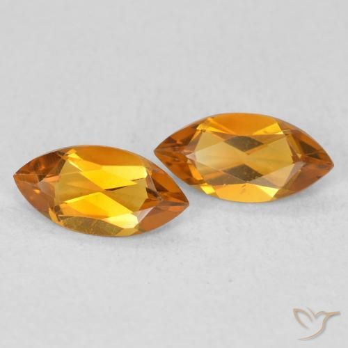 0.89 ct natürliche Dunkelorange Citrin-Edelsteine, Marquise, VS