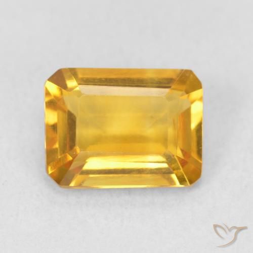 1.44ct Natürlicher gold-orange Citrin, Smaragdschliff, VVS-VS