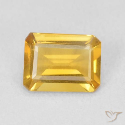 1.14ct Natürlicher Helles Gold Citrin, Smaragdschliff, VS