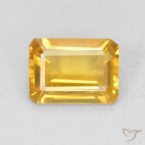 1.17ct Natürlicher Helles Gold Citrin, Smaragdschliff, VVS-VS