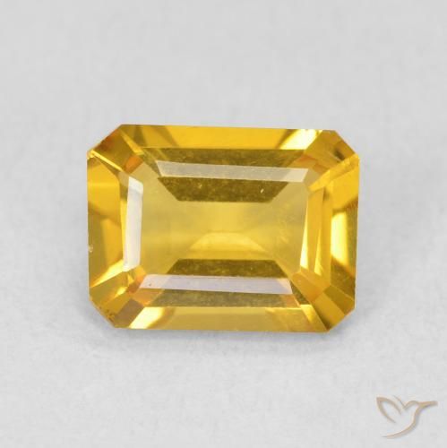 1.16ct Natürlicher Mittleres Gold Citrin, Smaragdschliff, VVS-VS