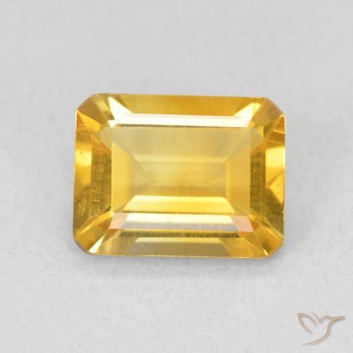 1.21ct Natürlicher Golden Citrin, Smaragdschliff, VS
