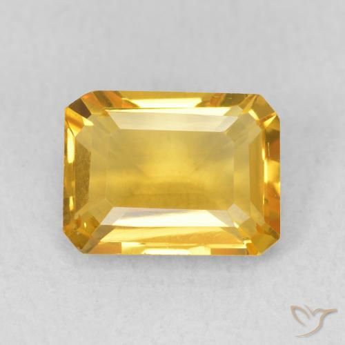1.51ct Natürlicher Helles Gold Citrin, Smaragdschliff, VS